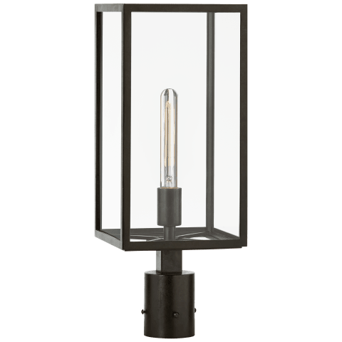 Visual Comfort Fresno Post Light Outdoor l Post/Pier Mounts Visual Comfort Aged Iron Clear Glass 