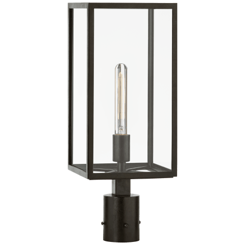 Visual Comfort Fresno Post Light Pier & Post Mount Lights Visual Comfort & Co. Aged Iron Clear Glass 