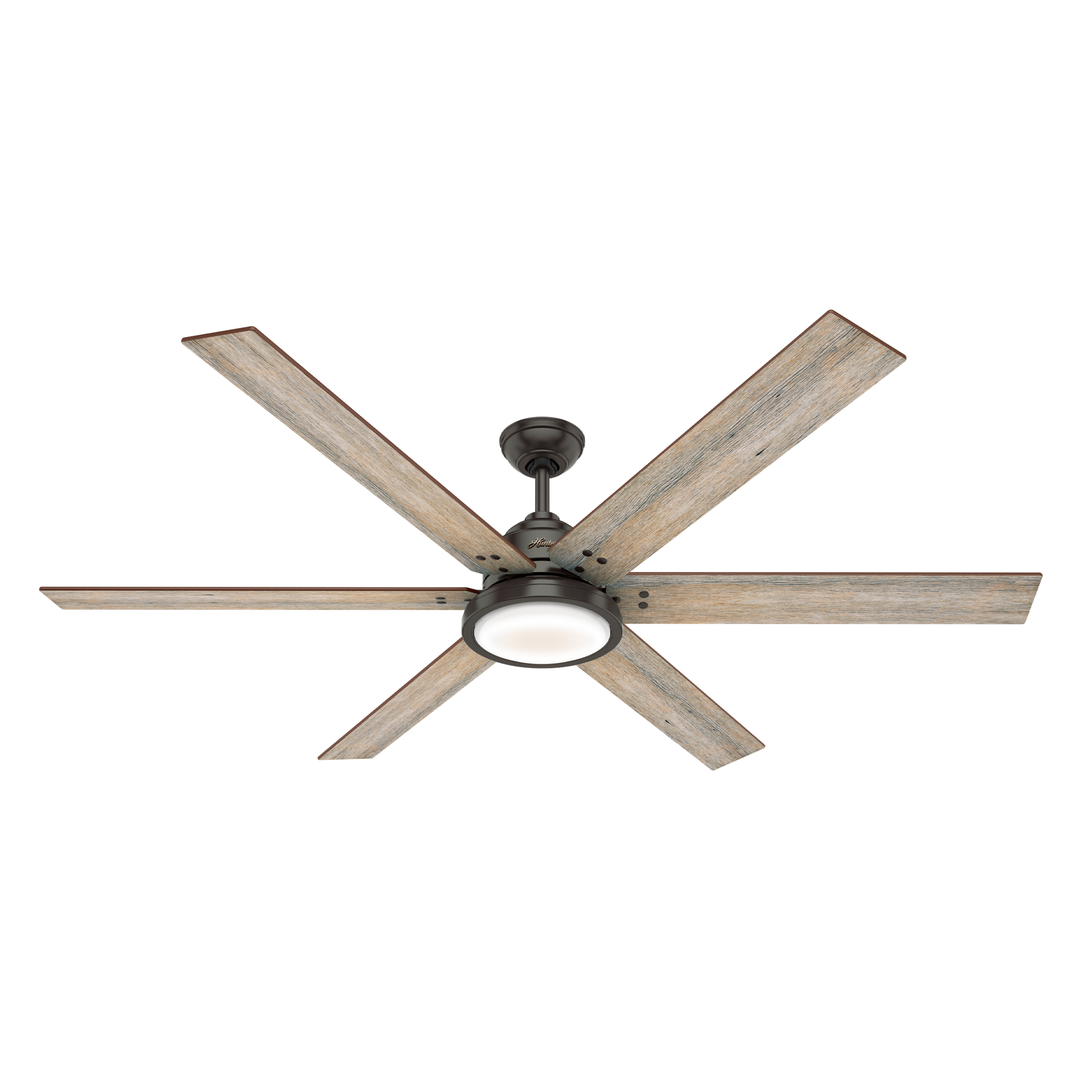 Hunter 70 inch Warrant Ceiling Fan with LED Light Kit and Wall Control Indoor Ceiling Fans Hunter   