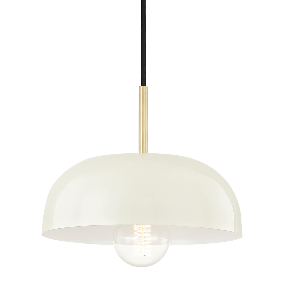 Hudson Valley Lighting Avery 1 Light Small Pendant H199701S Pendants Mitzi Aged Brass/Cream  