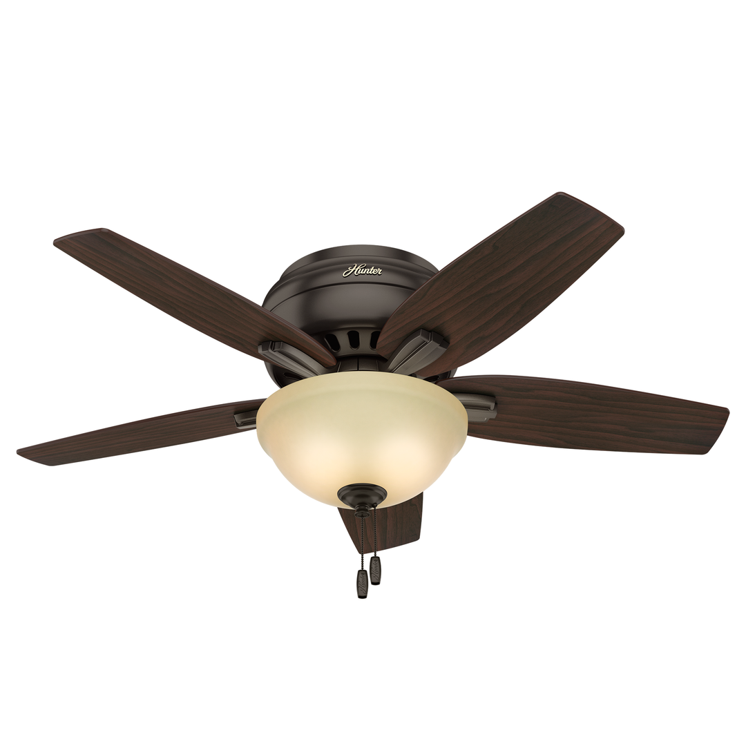 Hunter 42 inch Newsome Low Profile Ceiling Fan with LED Light Kit and Pull Chain Indoor Ceiling Fans Hunter