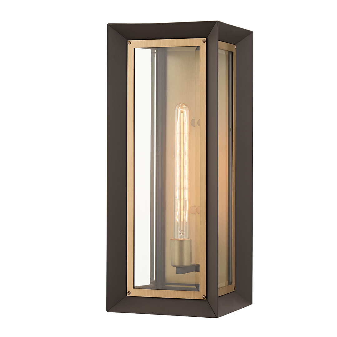 Troy LOWRY 1 LIGHT LARGE EXTERIOR WALL SCONCE B4053 Wall Sconces Troy Lighting TEXTURED BRONZE/PATINA BRASS  