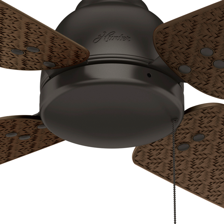 Hunter 52 inch Sunnyvale Damp Rated Ceiling Fan and Pull Chain Indoor Ceiling Fans Hunter Premier Bronze P.A. Cocoa / P.A. Cocoa