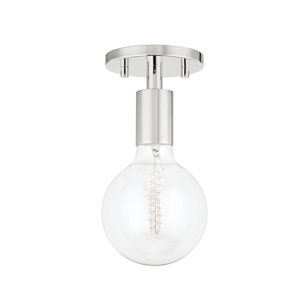 Hudson Valley Lighting Ava 1 Light Semi-Flush Mount H109601 Ceiling Semi Flush Mounts Mitzi Polished Nickel  