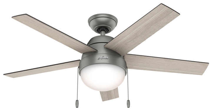 Hunter 46 inch Anslee Ceiling Fan with LED Light Kit and Pull Chain Indoor Ceiling Fans Hunter