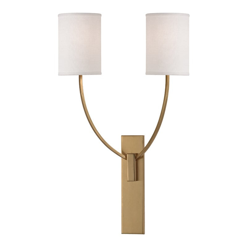 Colton - 2 LIGHT WALL SCONCE Wall Light Fixtures Hudson Valley Aged Brass  