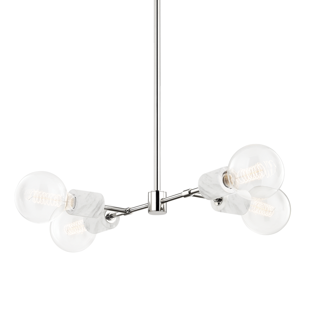 Hudson Valley Lighting Asime 4 Light Pendant H120704 Chandeliers Mitzi Polished Nickel  