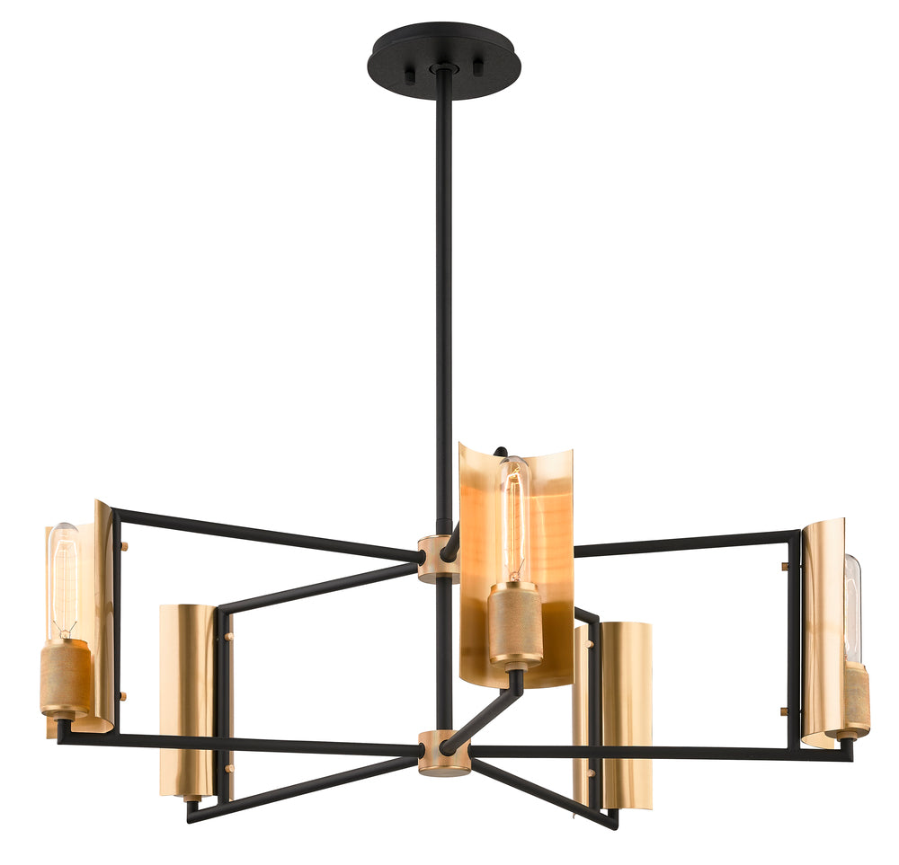 Troy EMERSON 5LT CHANDELIER F6785 Chandeliers Troy Lighting Brass  