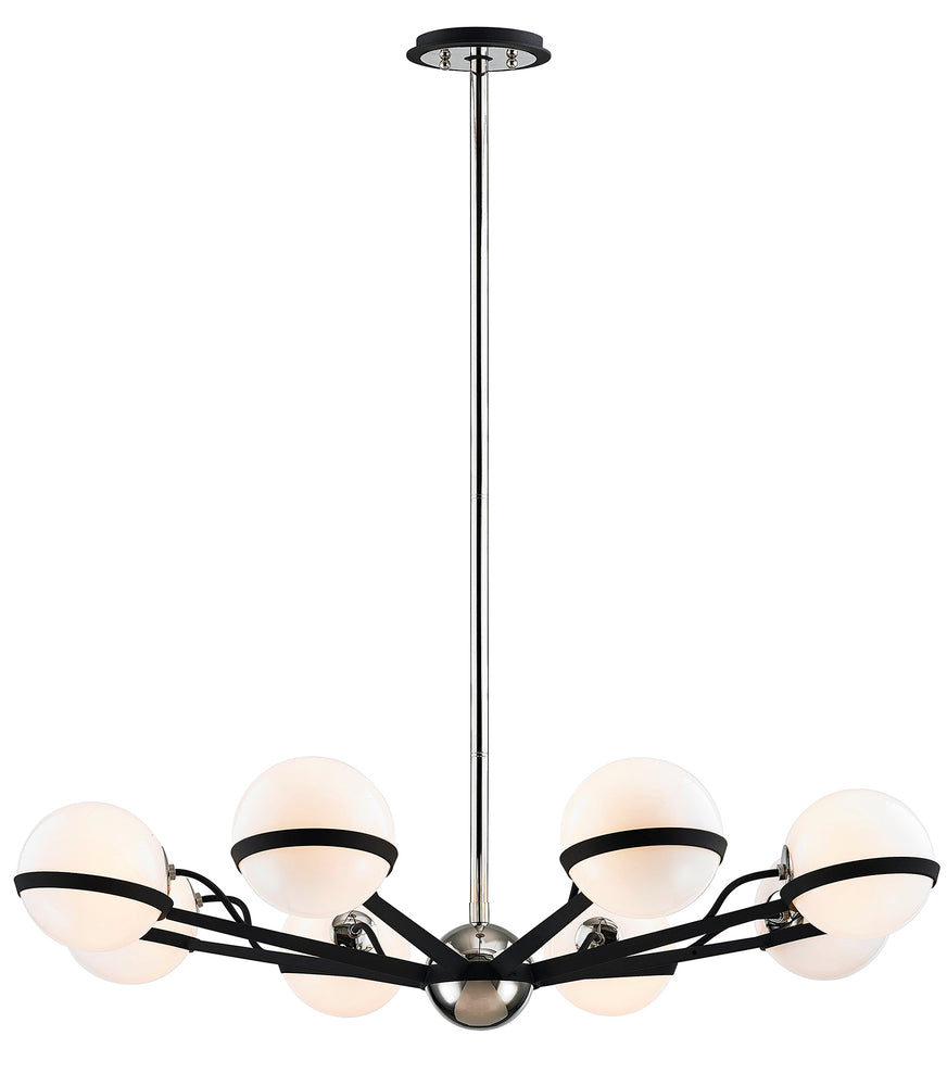 Troy ACE 8LT CHANDELIER MEDIUM F7164 Chandeliers Troy Lighting Black  