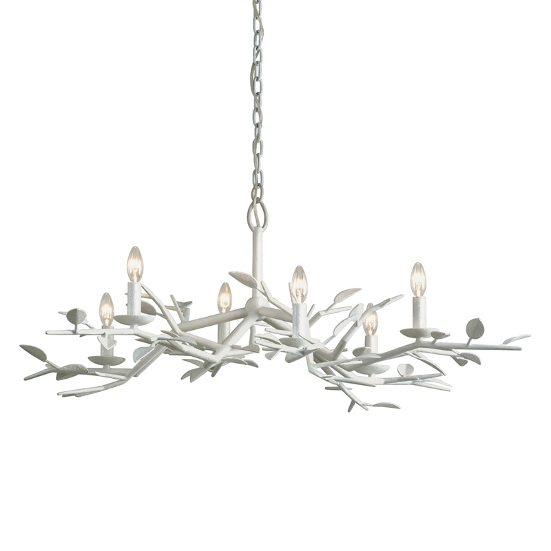 Troy AUBREY 6LT CHANDELIER F7626 Chandeliers Troy Lighting White  