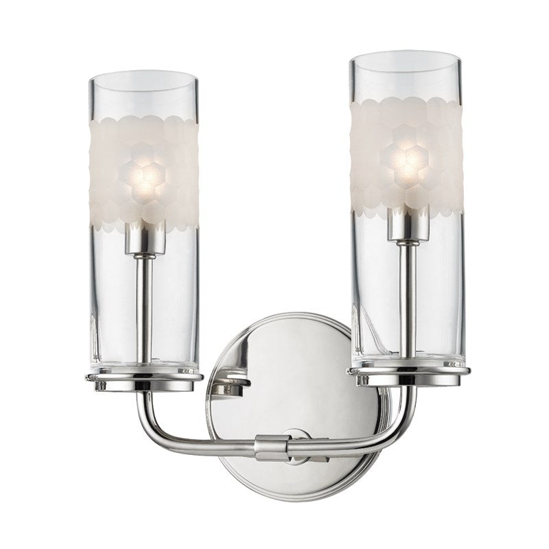 Wentworth - 2 LIGHT WALL SCONCE Wall Sconces Hudson Valley Lighting Polished Nickel  