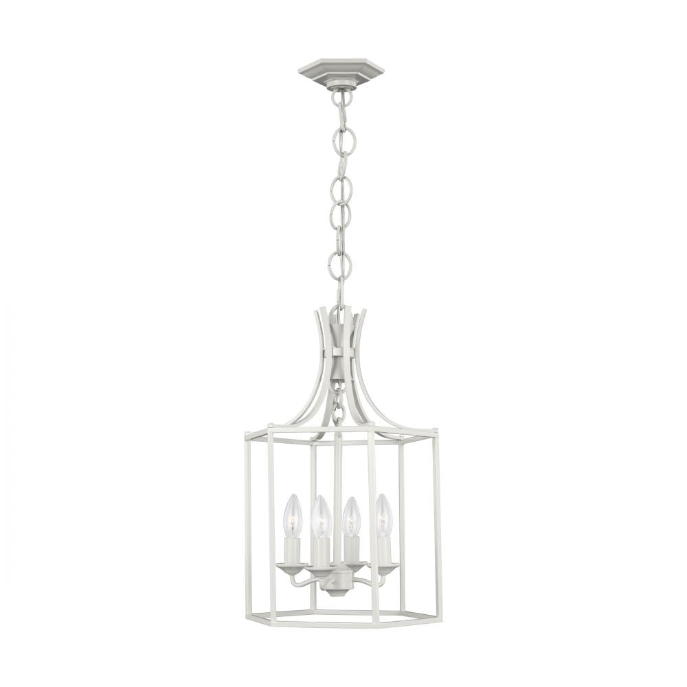 Generation Lighting  4 - Light Lantern AC1004GCM Pendants Visual Comfort Studio Collection White  