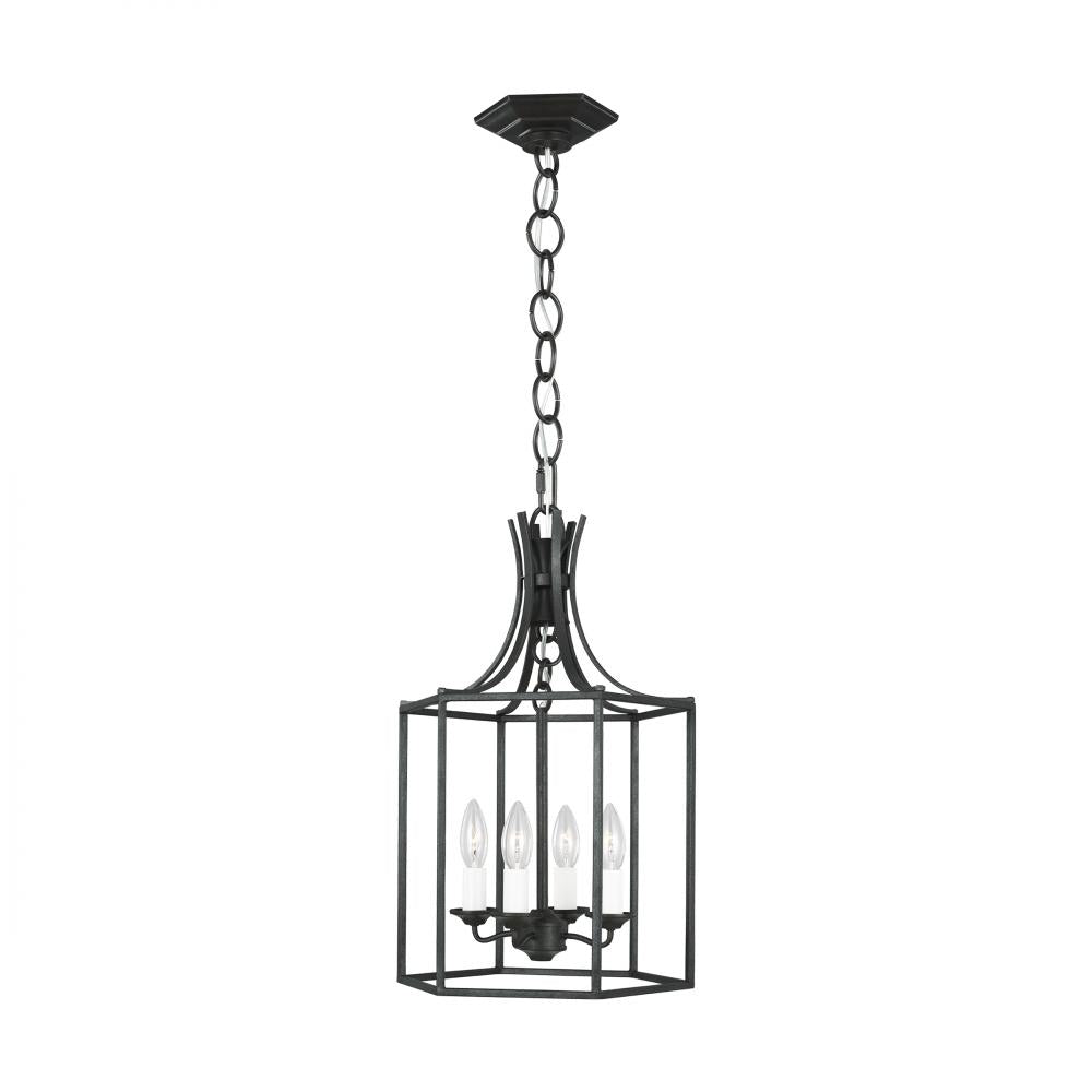 Generation Lighting  4 - Light Lantern AC1004SMS Pendants Generation Lighting Steel  