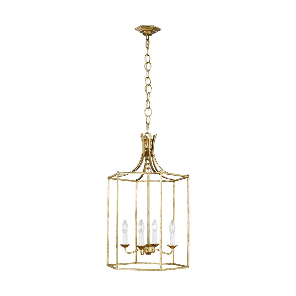 Generation Lighting  4 - Light Lantern AC1014ADB Pendants Visual Comfort Studio Collection Gold  