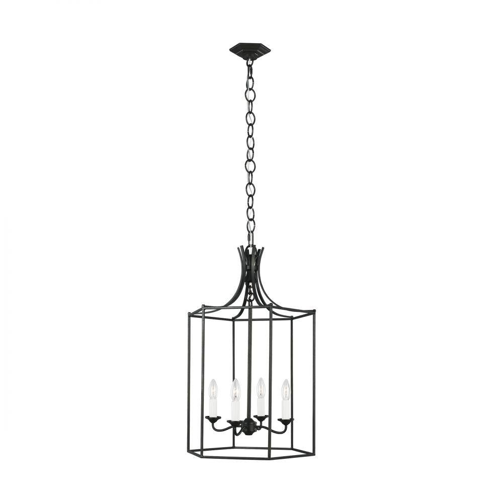 Generation Lighting  4 - Light Lantern AC1014SMS Pendants Visual Comfort Studio Collection Steel  