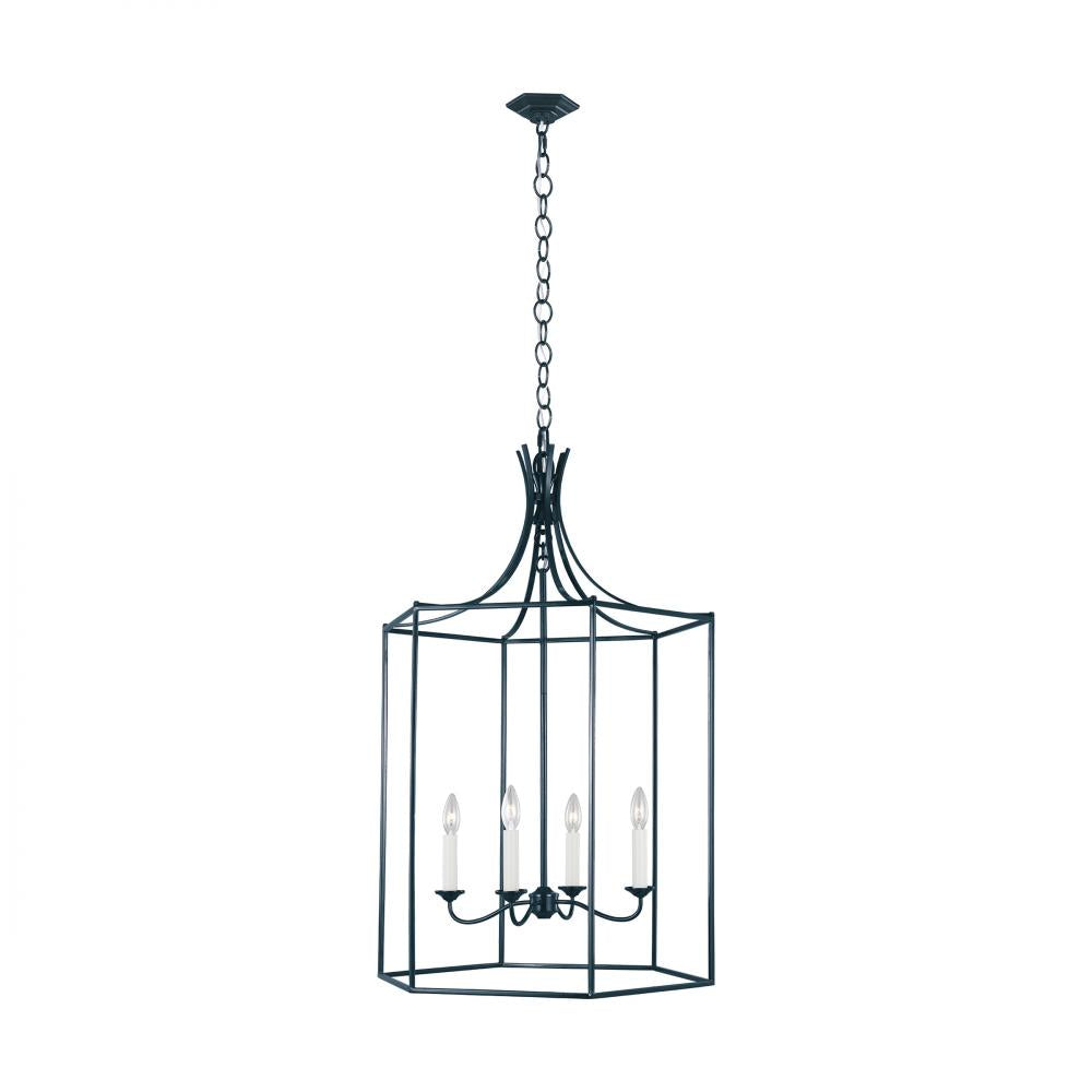 Generation Lighting  4 - Light Lantern AC1024DBL Pendants Visual Comfort Studio Collection Blue  