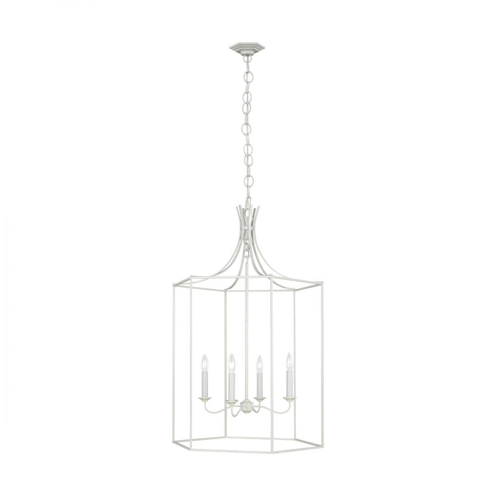 Generation Lighting  4 - Light Lantern AC1024GCM Pendants Generation Lighting White  