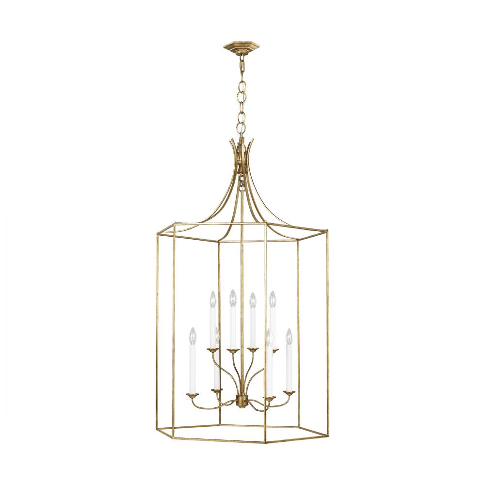 Generation Lighting  8 - Light Lantern AC1038ADB Pendants Visual Comfort Studio Collection Gold  