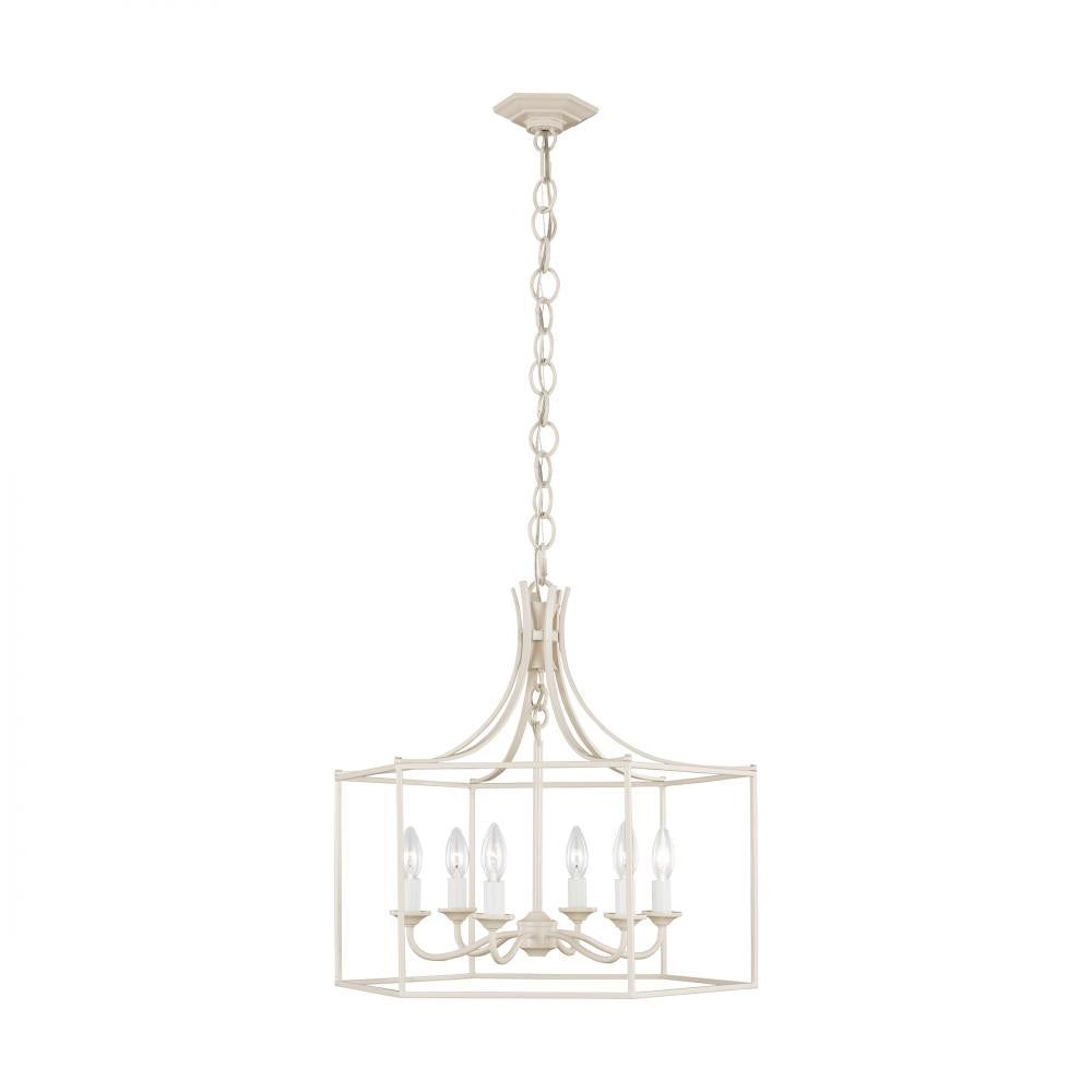 Generation Lighting  6 - Light Lantern AC1046BLH Chandeliers Visual Comfort Studio Collection Pink  