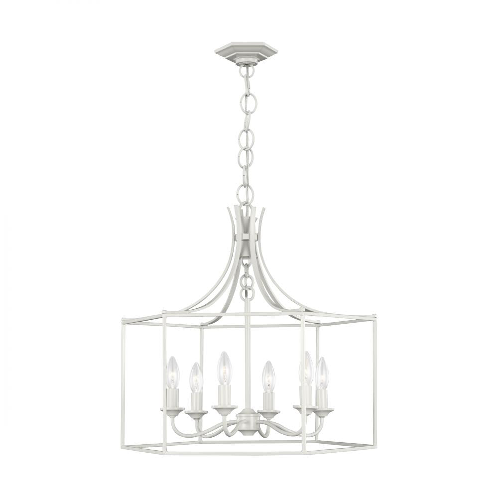 Generation Lighting  6 - Light Lantern AC1046GCM Chandeliers Generation Lighting White  