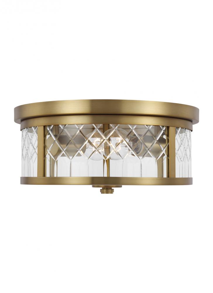 Generation Lighting  2 - Light Flush Mount AF1072BBS Ceiling Flush Mounts Visual Comfort Studio Collection Brass  