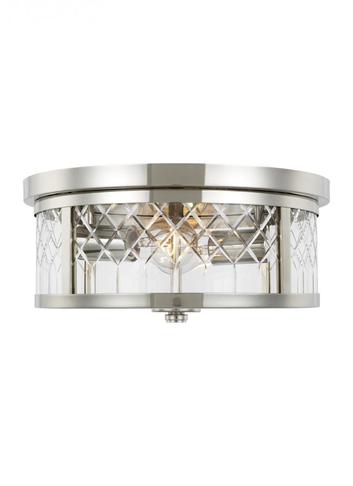 Generation Lighting  2 - Light Flush Mount AF1072PN Ceiling Flush Mounts Visual Comfort Studio Collection Nickel  