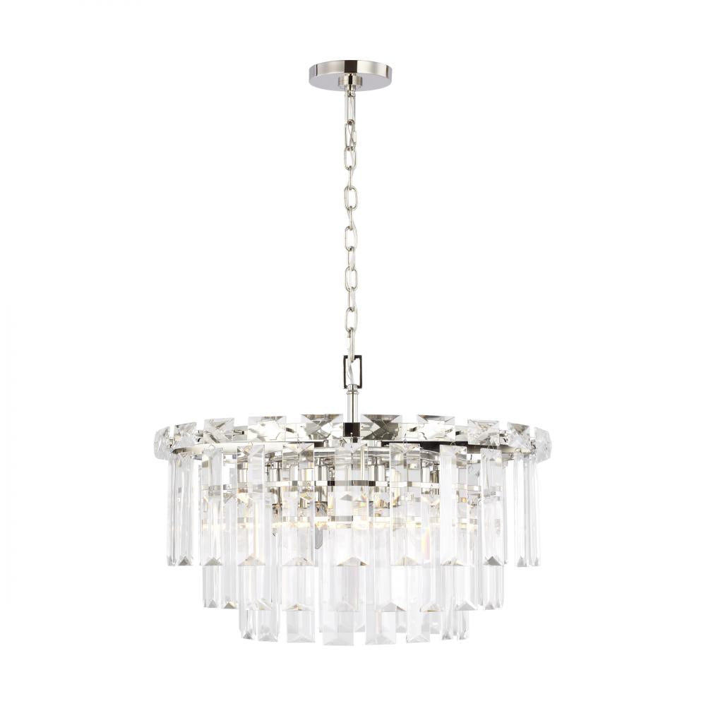 Generation Lighting  10 - Light Small Chandelier CC12610PN Chandeliers Generation Lighting Nickel  