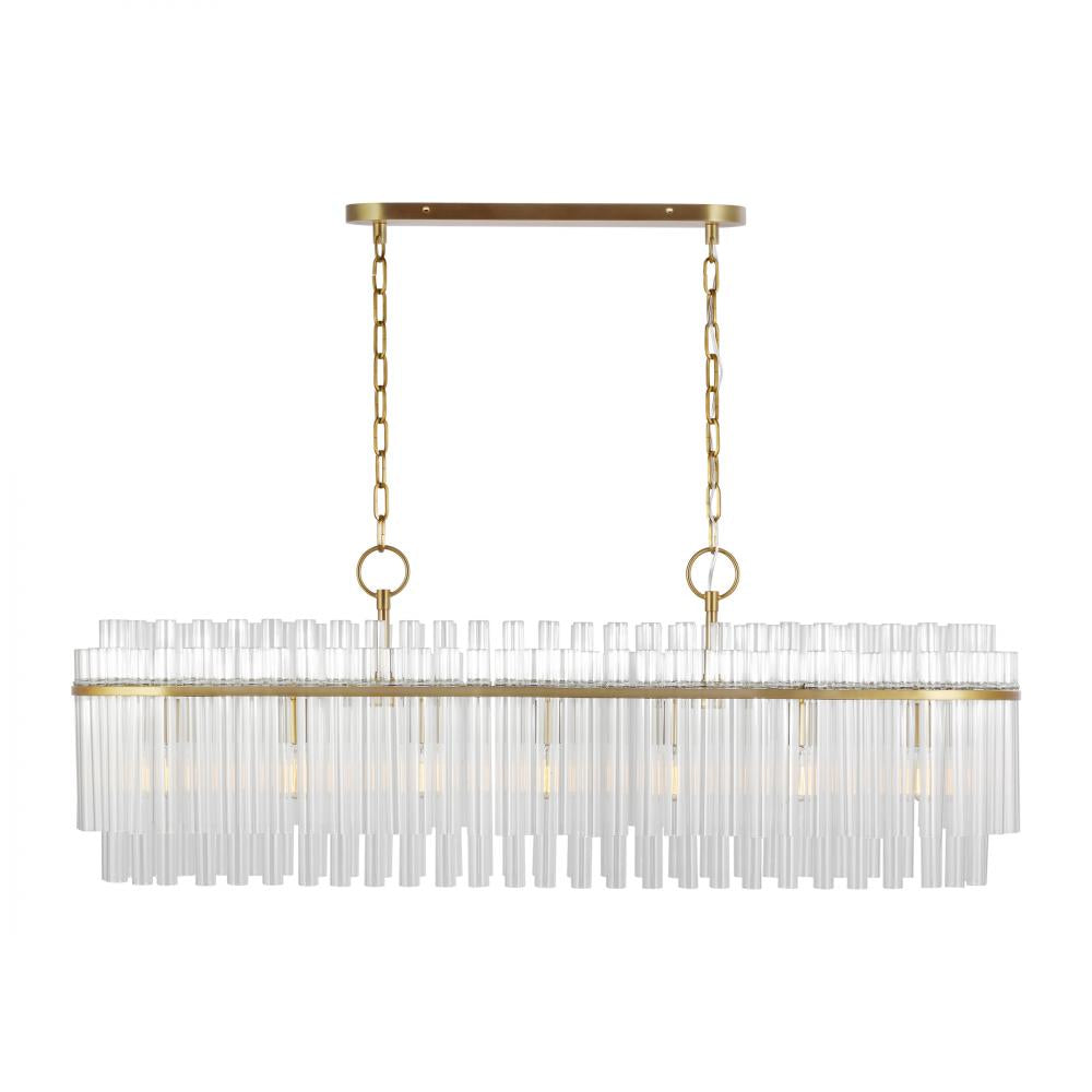 Generation Lighting  7 - Light Linear Chandelier CC1307BBS Linear Chandeliers Generation Lighting Brass  