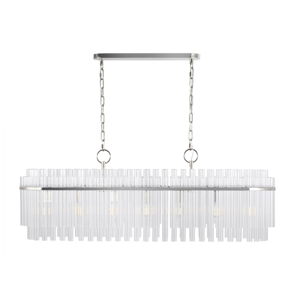 Generation Lighting  7 - Light Linear Chandelier CC1307PN Linear Chandeliers Generation Lighting Nickel  