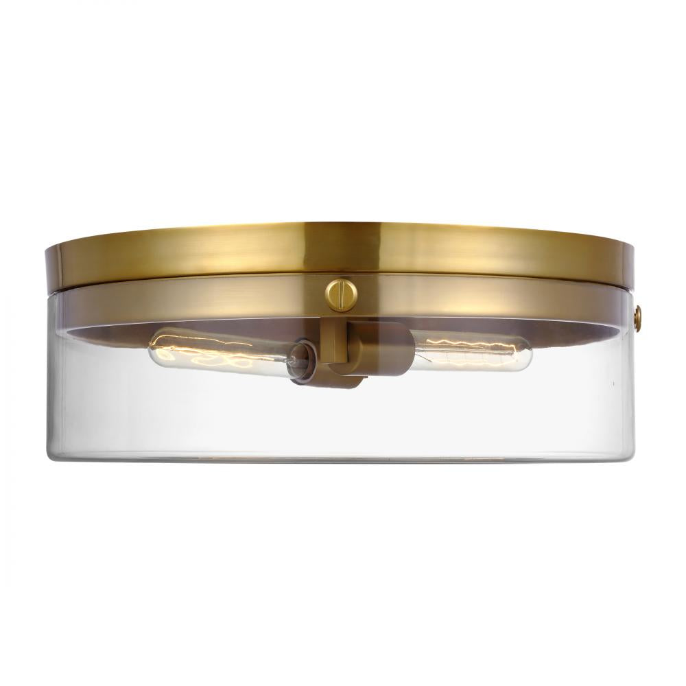 Generation Lighting  2 - Light Large Flush Mount CF1032BBS Ceiling Flush Mounts Visual Comfort Studio Collection Brass  