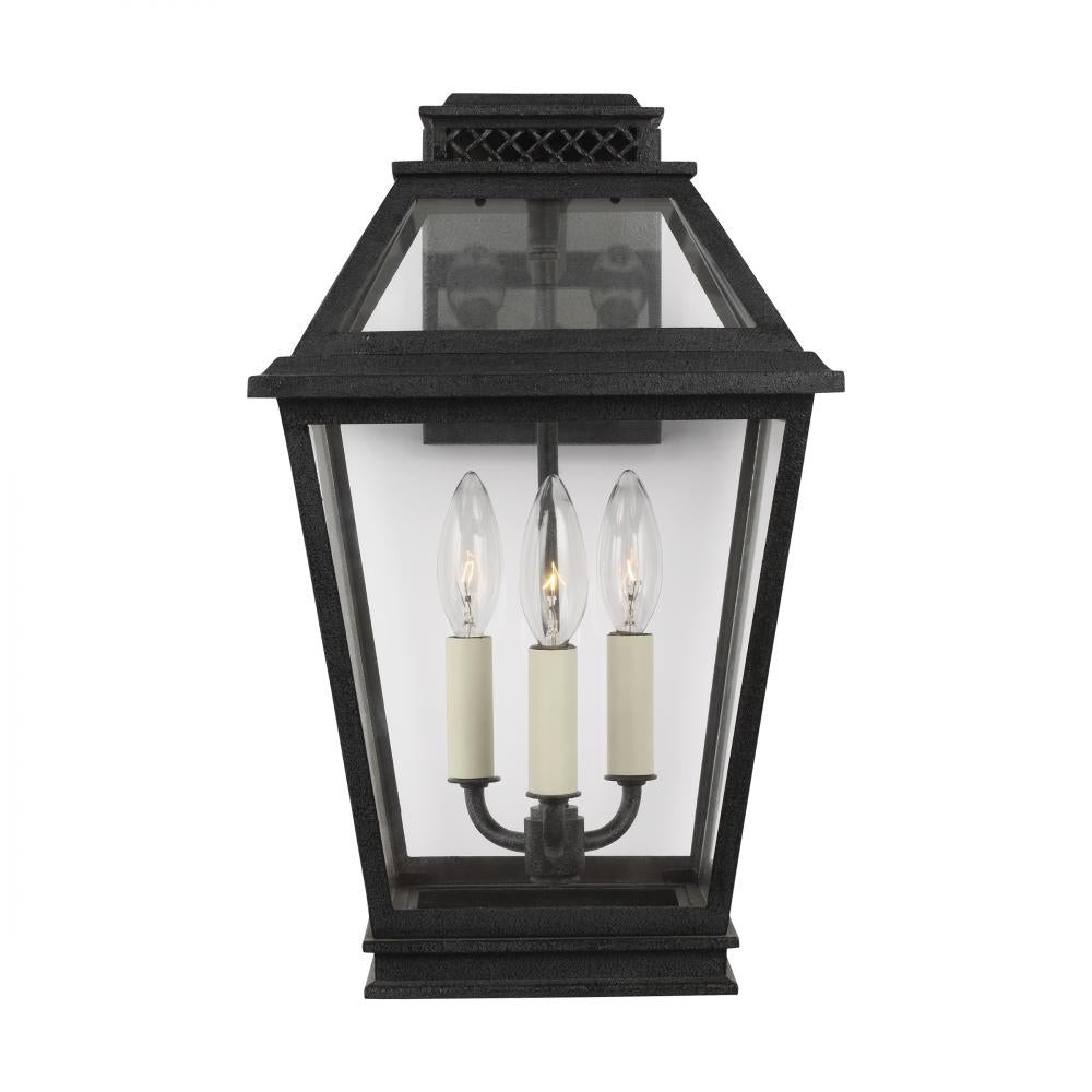 Generation Lighting  3 - Light Outdoor Wall Lantern CO1023DWZ Outdoor Wall Lights Visual Comfort Studio Collection Gray  