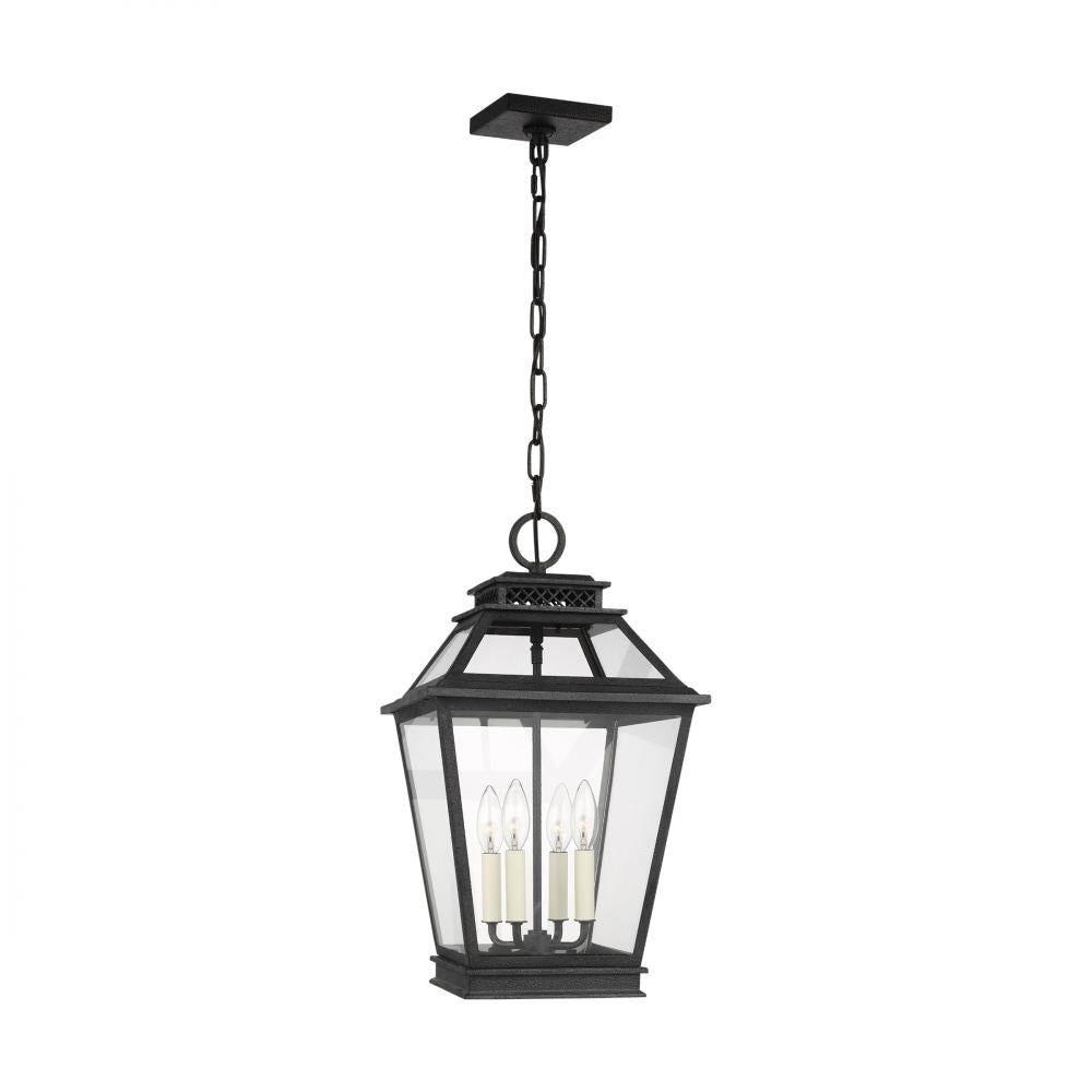 Generation Lighting  4 - Light Hanging Lantern CO1054DWZ Outdoor Hanging Lights Visual Comfort Studio Collection Gray  