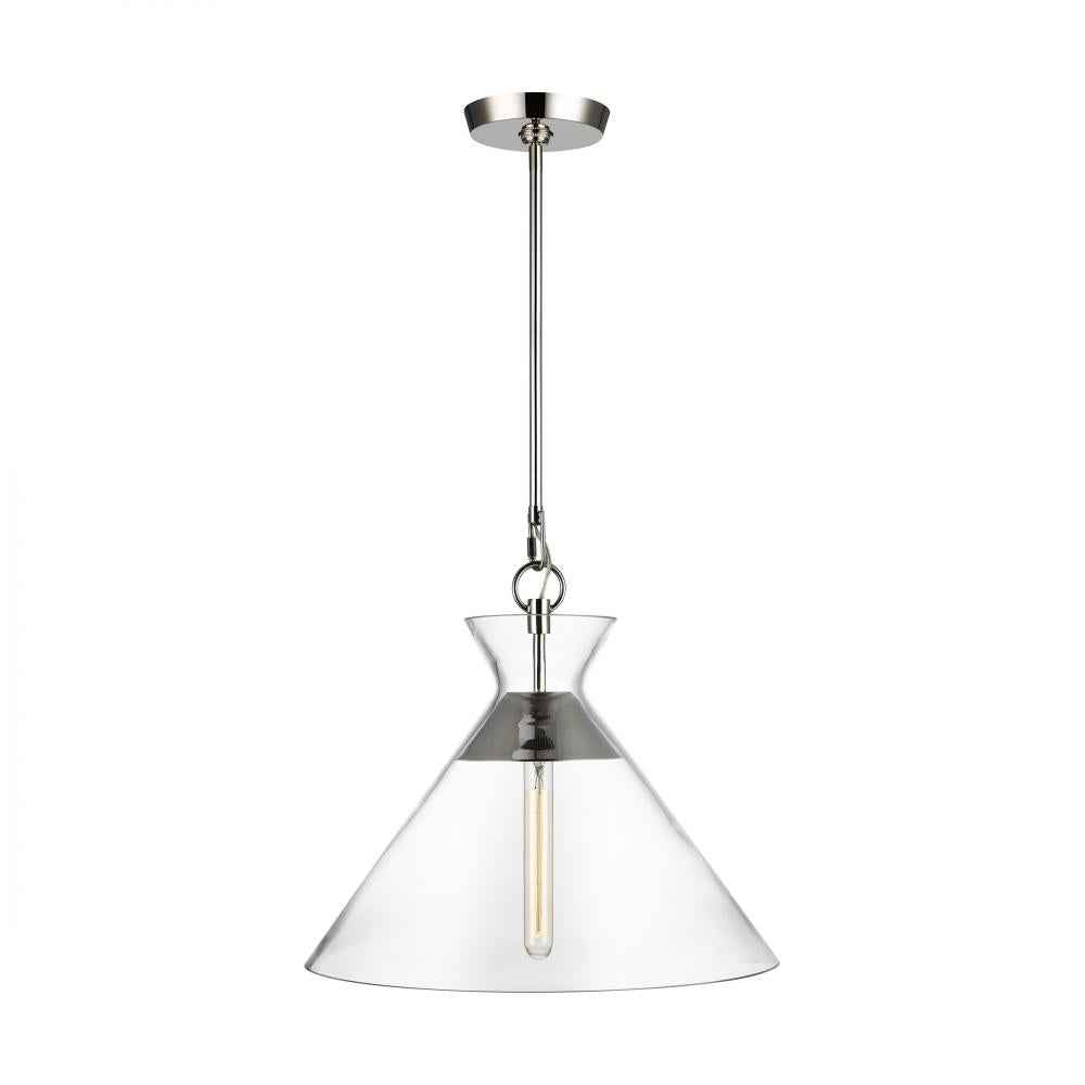 Generation Lighting  1 - Light Pendant CP1031PN Pendants Generation Lighting Nickel  