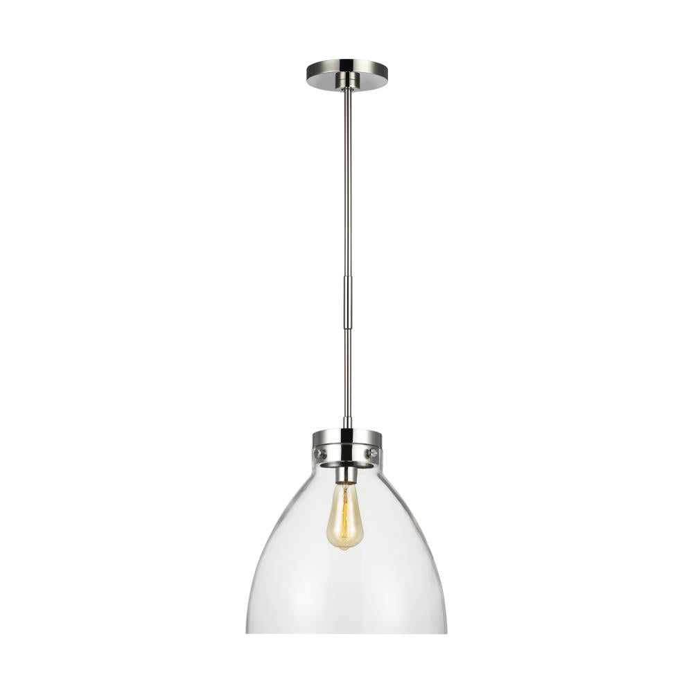 Generation Lighting  1 - Light Pendant CP1121PN Pendants Generation Lighting Nickel  