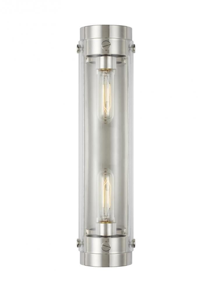 Generation Lighting  2 - Light Wall Sconce CW1002PN Wall Sconces Generation Lighting Nickel  