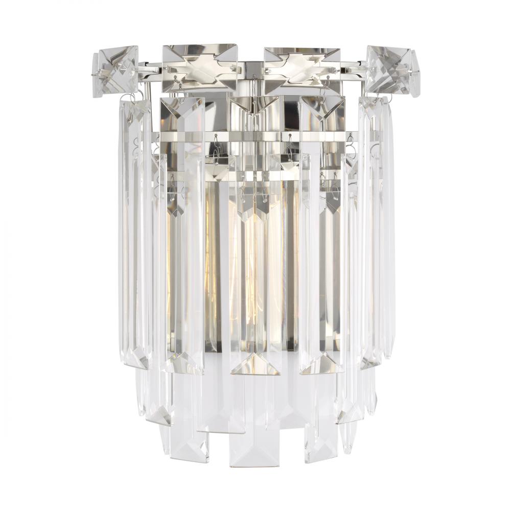 Generation Lighting  1 - Light Wall Sconce CW1061PN Wall Sconces Generation Lighting Nickel  