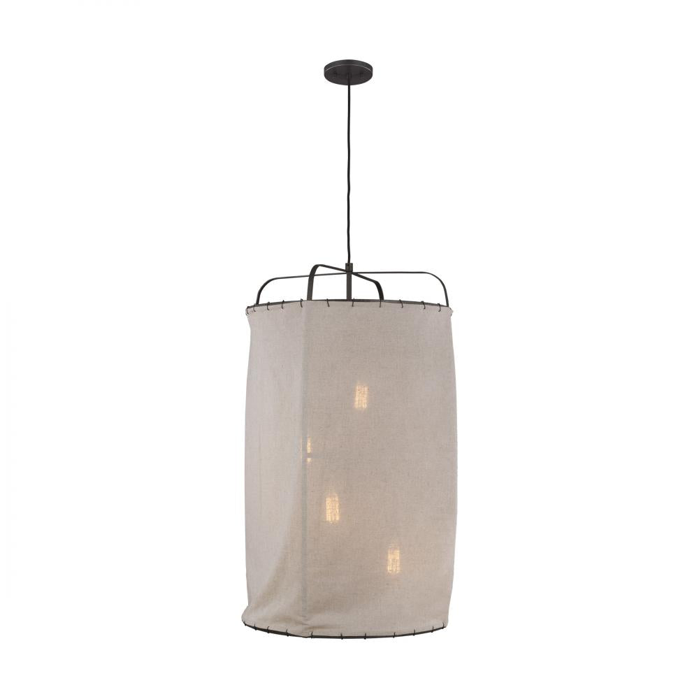 Generation Lighting  4 - Light Pendant EP1124AI Pendants Visual Comfort Studio Collection Black|Brown  