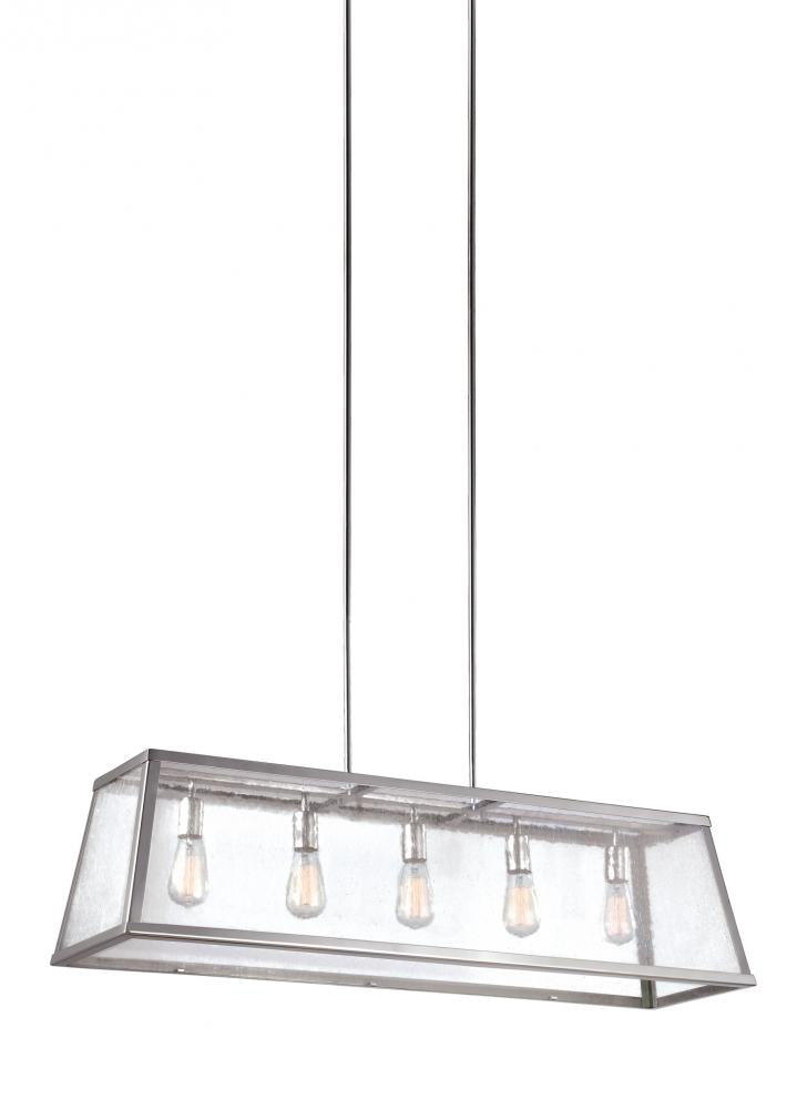 Generation Lighting - Feiss 5 - Light Island Chandelier F3073/5 Linear Chandeliers Generation Lighting Nickel  