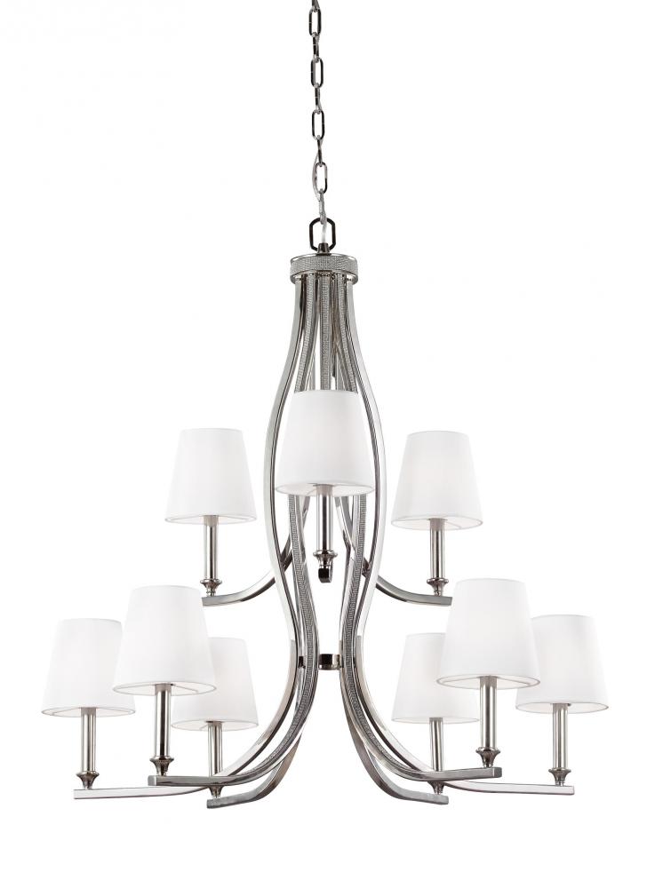 Generation Lighting - Feiss 9 - Light Chandelier F3118/9PN Chandeliers Visual Comfort Studio Collection   