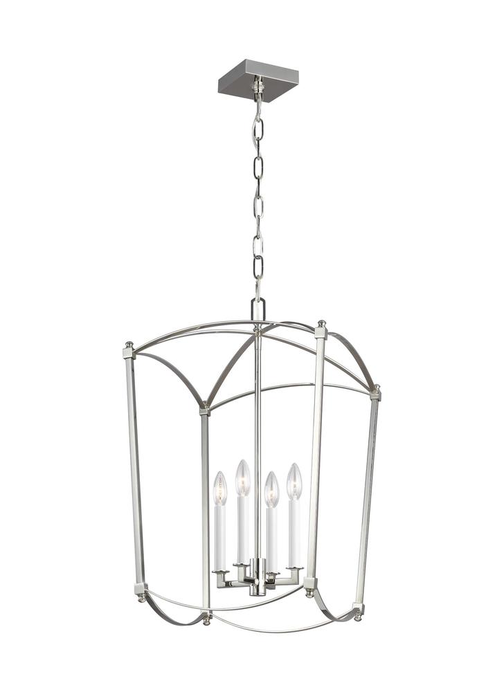 Generation Lighting - Feiss 4 - Light Lantern F3322/4 Pendants Visual Comfort Studio Collection Nickel  