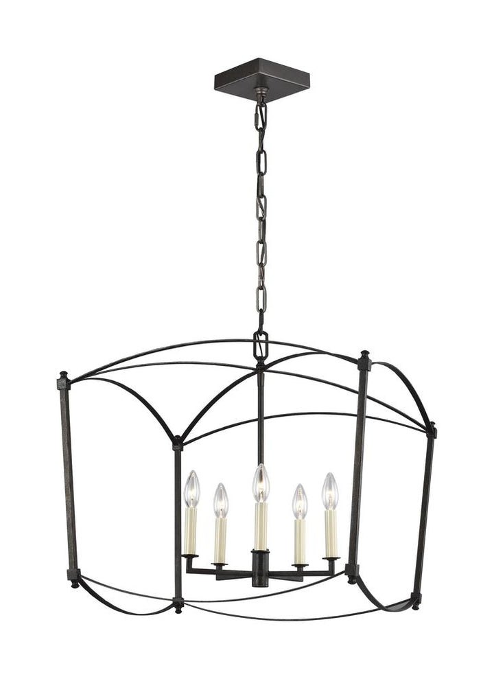 Generation Lighting - Feiss 5 - Light Lantern F3325/5 Pendants Generation Lighting Steel  