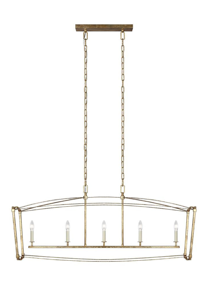 Generation Lighting - Feiss 5 - Light Linear Chandelier F3326/5 Linear Chandeliers Visual Comfort Studio Collection Gold  