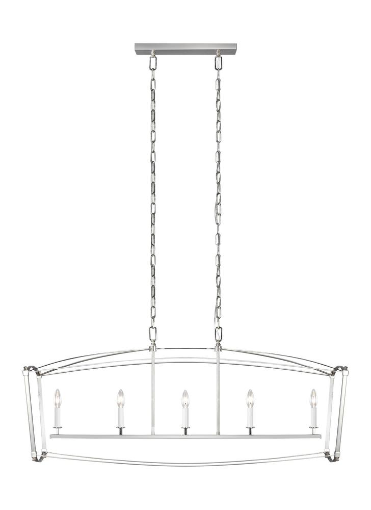 Generation Lighting - Feiss 5 - Light Linear Chandelier F3326/5 Linear Chandeliers Generation Lighting Nickel  