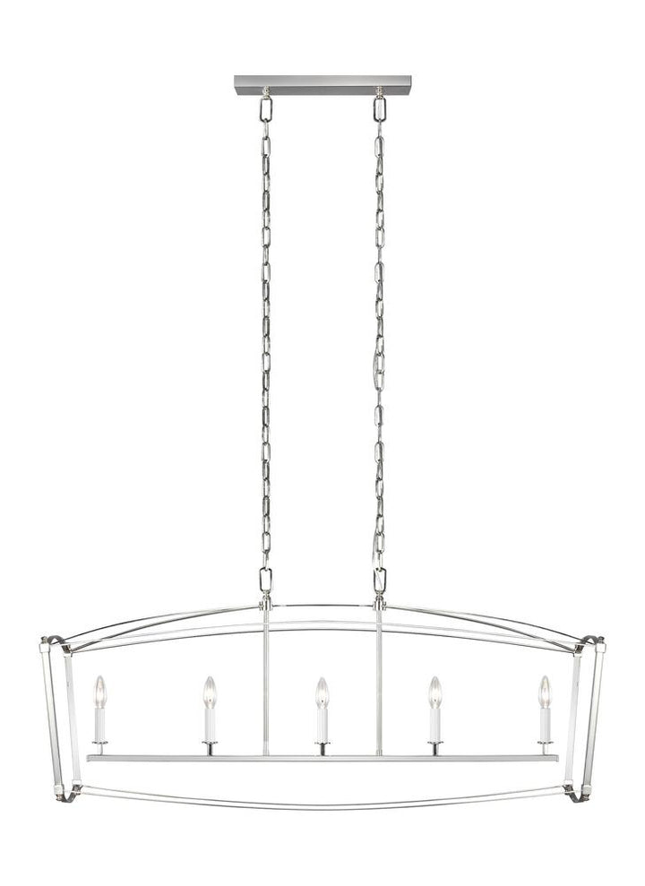 Generation Lighting - Feiss 5 - Light Linear Chandelier F3326/5 Linear Chandeliers Visual Comfort Studio Collection Nickel  