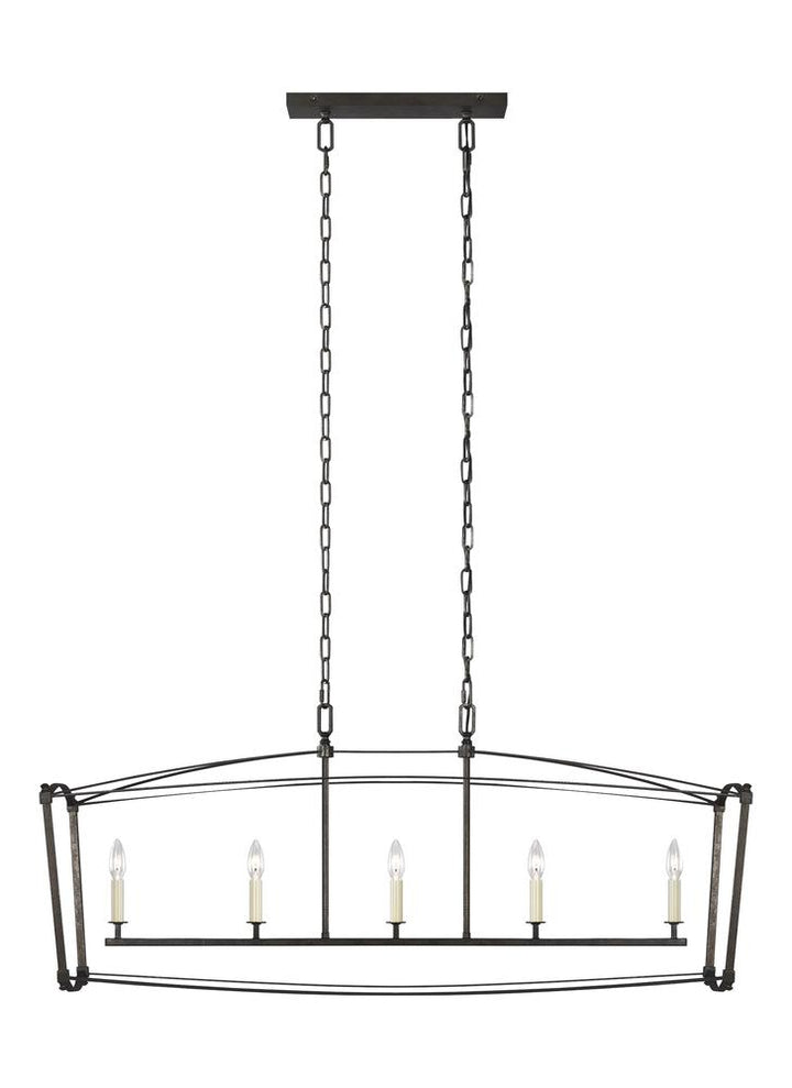 Generation Lighting - Feiss 5 - Light Linear Chandelier F3326/5 Linear Chandeliers Generation Lighting Steel  