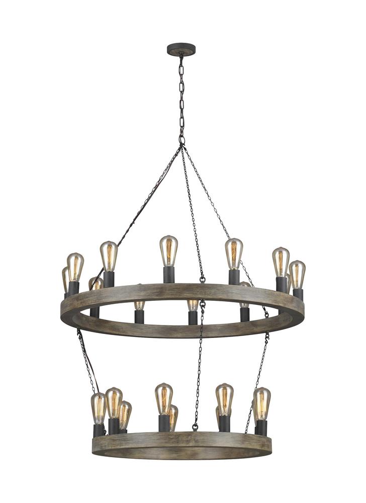 Generation Lighting - Feiss 21-Light Two-Tier Chandelier F3934/21WOW/AF Chandeliers Generation Lighting Wood  