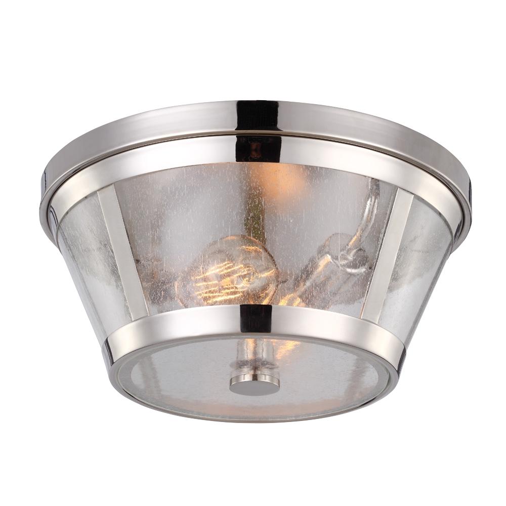 Generation Lighting - Feiss 2 - Light Flushmount FM393 Ceiling Flush Mounts Visual Comfort Studio Collection Nickel  