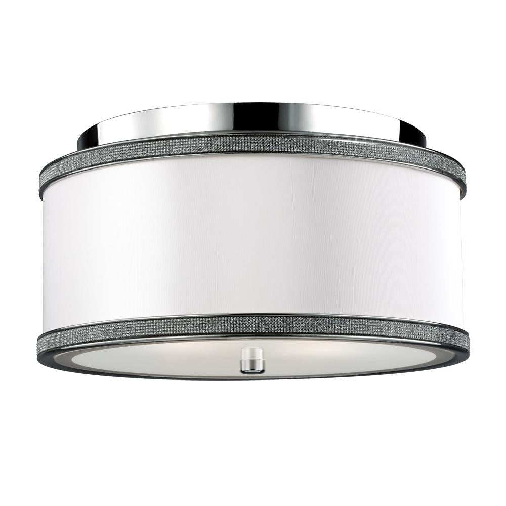 Generation Lighting - Feiss 2 - Light Crystal Inlay Flush Polished Nickel FM442PN Ceiling Flush Mounts Generation Lighting Nickel  