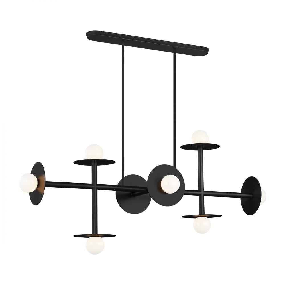 Generation Lighting  8 - Light Linear Chandelier KC1008MBK Linear Chandeliers Generation Lighting Black  