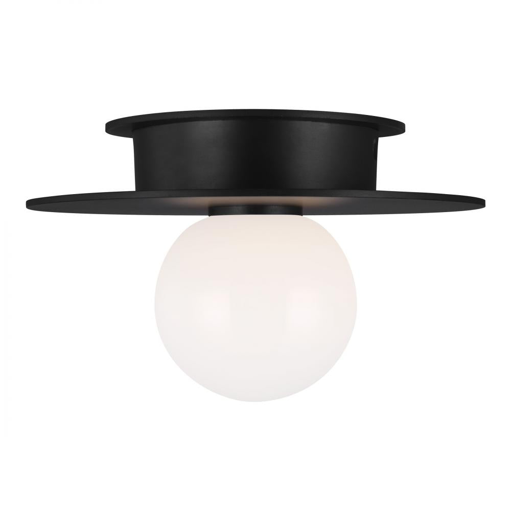 Generation Lighting  1 - Light Small Flush Mount KF1001MBK Ceiling Flush Mounts Generation Lighting Black  